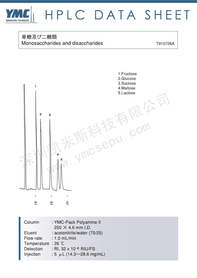 乳糖含量測(cè)定的液相色譜圖 乳糖含量測(cè)定的液相色譜圖